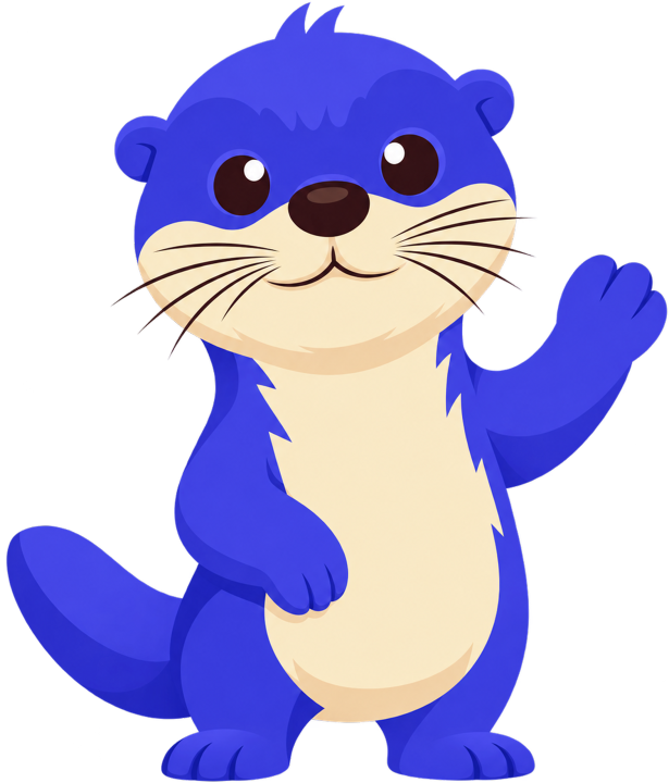 Taz, maskot Tazka, melambaikan tangan